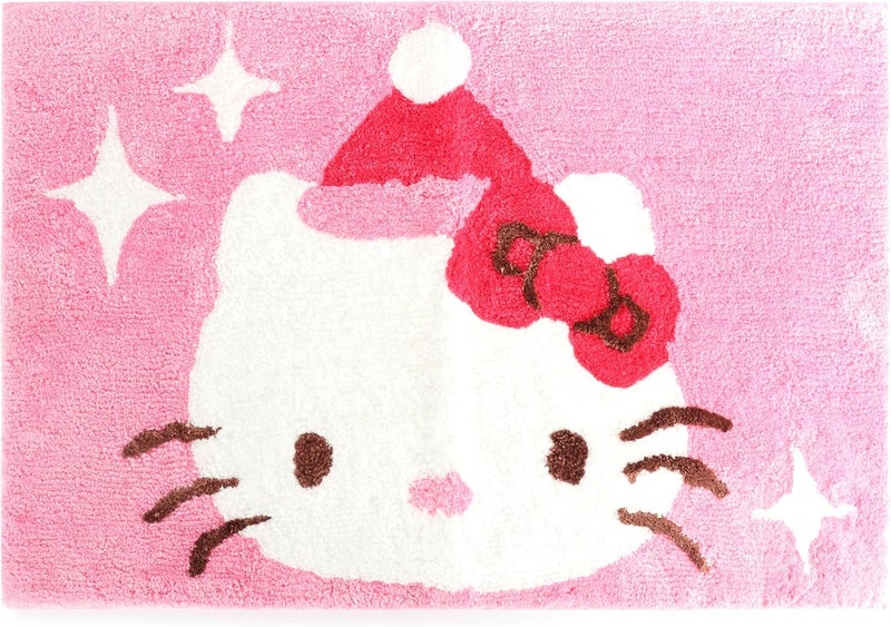Jay Franco Christmas Tufted Bath Rug – 20” x 30” Inches Non-Slip Plush Mat with Latex Backing, Ultra-Soft Absorbent Carpet, Official Licensed Product, Pink - Hello Kitty - Image 1